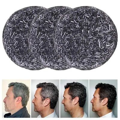 3pcs Soap Hair Darkening Shampoo Bar Repair Gray White Hair
