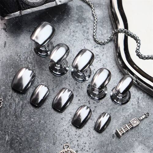 10PCS Handmade Fake Nails Press on Designs Full Cover Short
