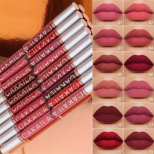 Dark Red Matte Lip Gloss 18 Color Velvet Lip Glaze LongLasti