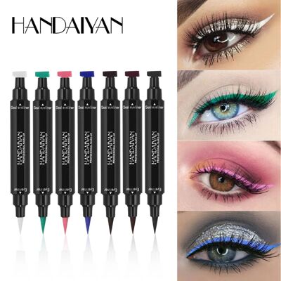 Colorful Triangle Dual-Ended Liquid Eyeliner Stamp Waterproo