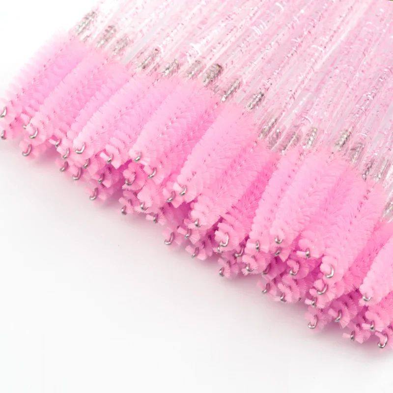 5/25/50 PCS Makeup Brushes Pink Crystal Eyelashes Brush Reus