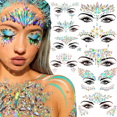 3D Acrylic Glitter Rhinestone Temporary Sexy Face Tattoo Sti
