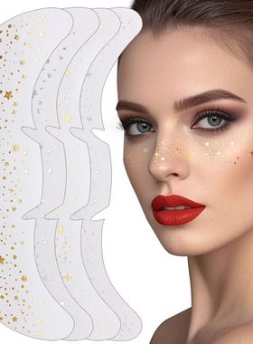 Glitter Stamping Freckles Makeup Patches Metallic Golden Sil