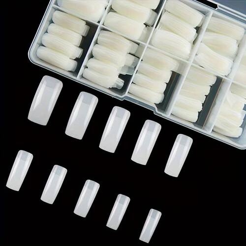 500 Pieces of Transparent and Natural Color Nail Patches, Ha