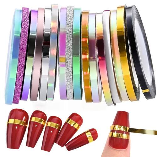 Nail Striping Tape Metallic Yarn3D Nail Art Tool Color Rolls