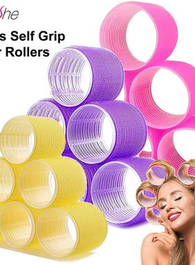 6pcs Self Grip Hair Rollers No Heat Hair Curlers Heatless Cu