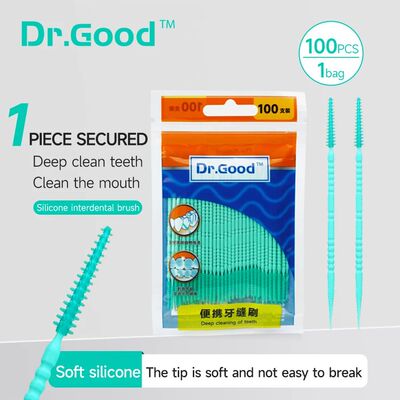 100pcs/bag mint flavored interdental brush, disposable clean