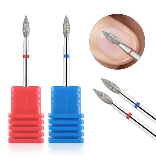 1/5PCS Universal 2.35mm Flame Cone Diamond Nail Drill Bits R