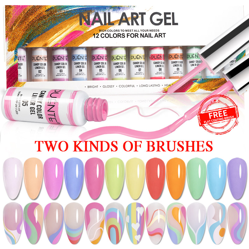 Painting Gel Nail Polish Set Candy Colors Liner Gel Kit UV N_虎窝淘