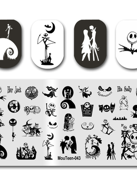 Newest Nail Stamp MouTeen043 The Nightmare Nail Before Chris