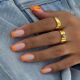 Des False Simple 24Pcs Coffin Orange Short French Nails with