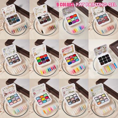 Vendeeni 9 Colors Patting Painting Gel Nail Polish Blooming
