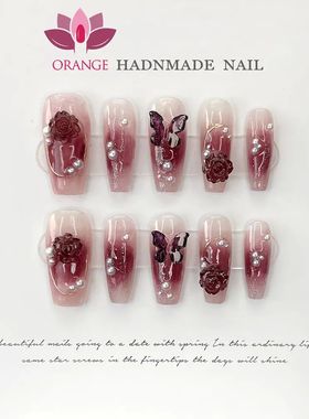 Handmade Y2k Press On Nails Reusable Decoration Fake Nails F