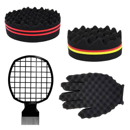 2pcs Afro Twist hair comb sponge for men and women's curly h