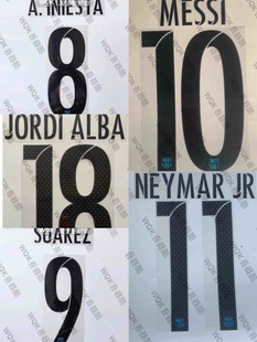 西甲巴塞罗那1516赛季第二客场球员版印字 蓝色队徽AveryDennison