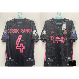 西甲皇马2021二客球员版 正品全新GE0932 欧冠字章全套 4号拉莫斯