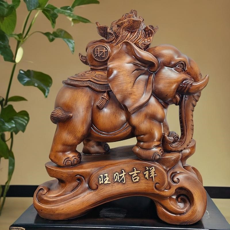 招财大象摆件大号一对吸水大金象