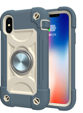 加厚硅胶三防铠甲手机壳适用苹果XSMAX全包6s防摔iPhoneXR指环7P/8plus软胶硬壳三合一组合磨砂防滑个性男女