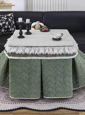 烤火桌子罩套2026新款冬款高级感麻将机被子加绒加厚正方形炉罩套