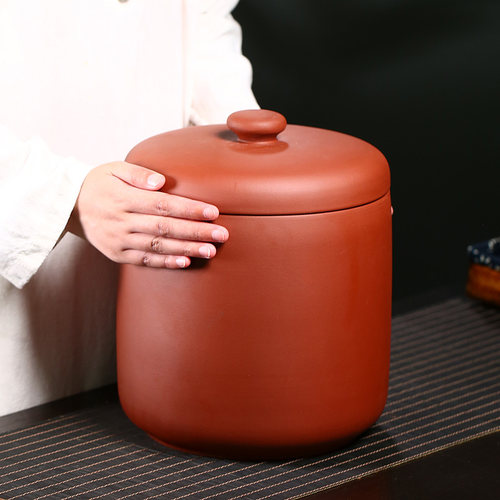 中式素面陶瓷米缸家用密封防潮大米收纳盒紫砂厨房米桶面粉储存罐
