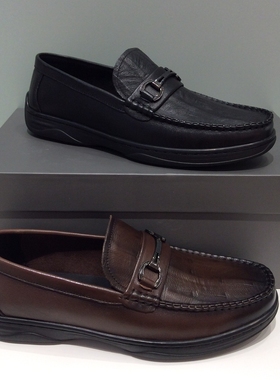 MS264027哈森正品2026春男士休闲皮鞋圆头一脚蹬透气商务男鞋