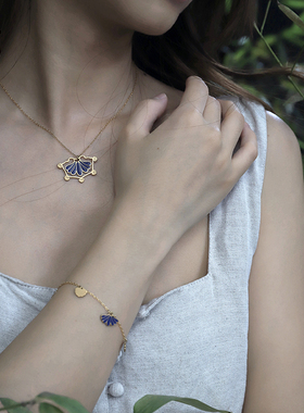 【七夕礼物】星晚琉璃原创设计手链项链一套精致简约气质小众女友
