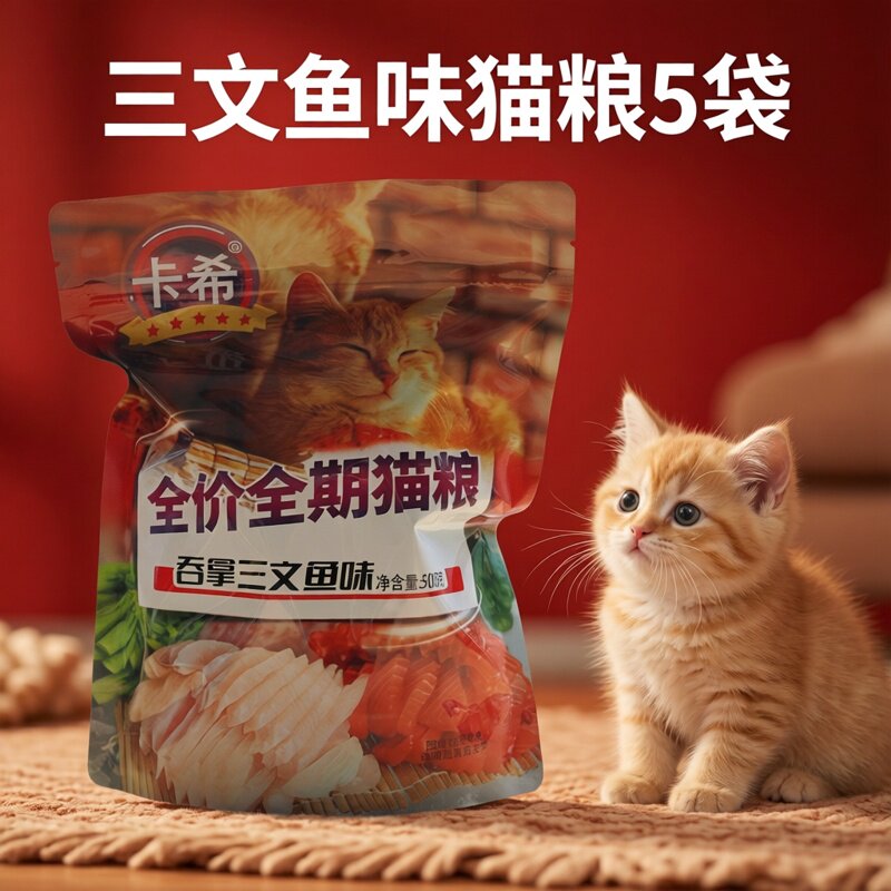 卡希吞拿三文鱼味猫粮5袋1斤1袋