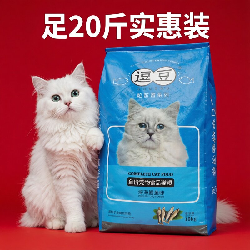 逗豆海洋鱼味猫粮散装20斤实惠装