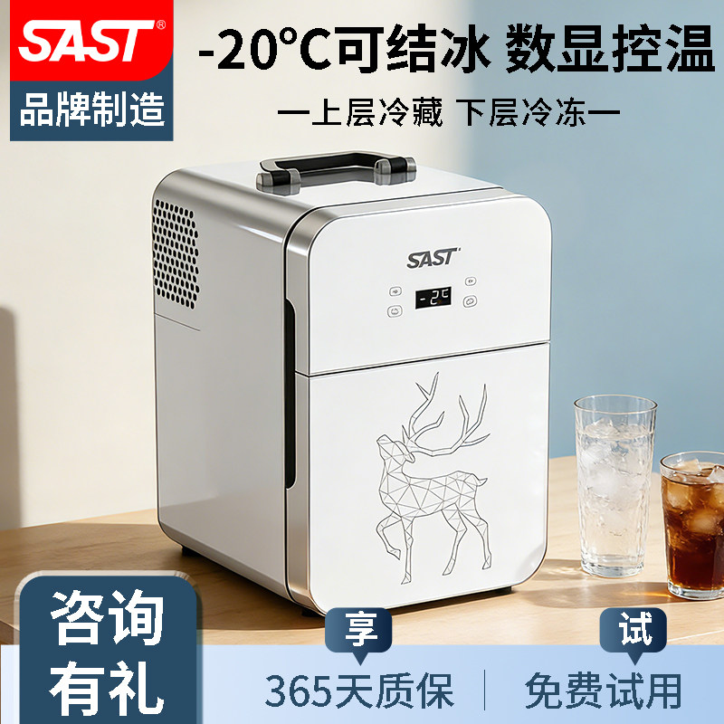 SAST迷你小冰箱小型家用宿舍车载冰箱mini学生小冰柜冷藏冷冻保鲜