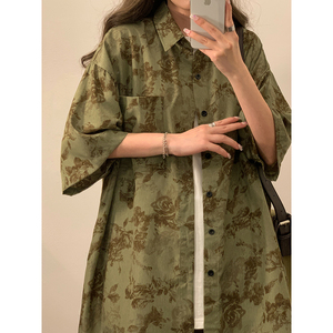 2023年夏季新款扎染满印不规则印花短袖衬衫配领带XZ415-CS02-P48图片