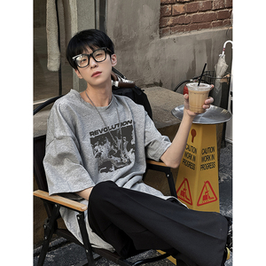 2024年夏季男新款美式印花短袖T恤XZ416-DT2028-P30图片