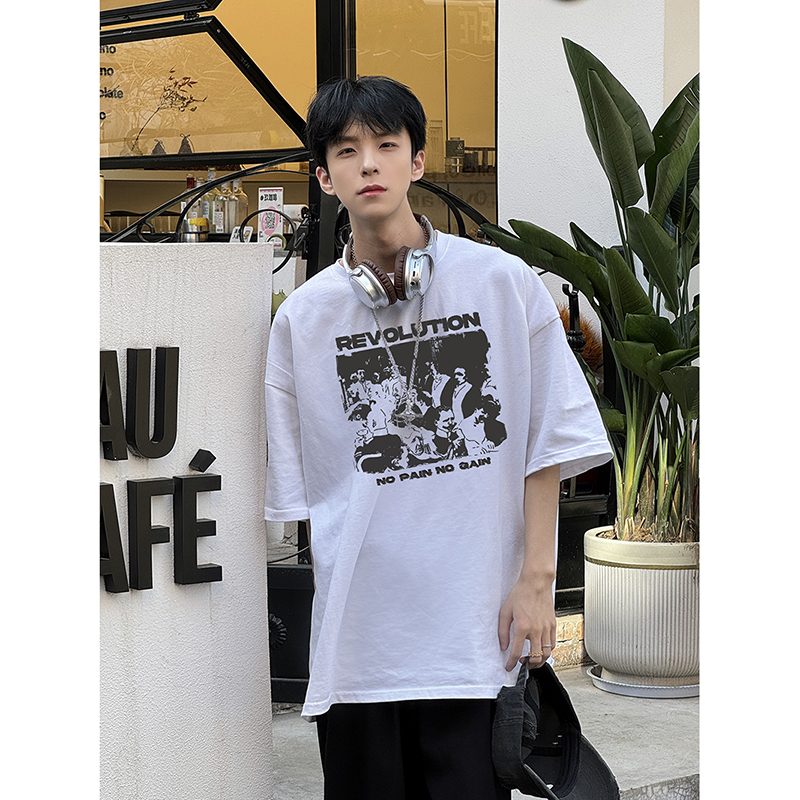 2024年夏季男新款美式印花短袖T恤XZ416-DT2028-P30，男装T恤，星座416