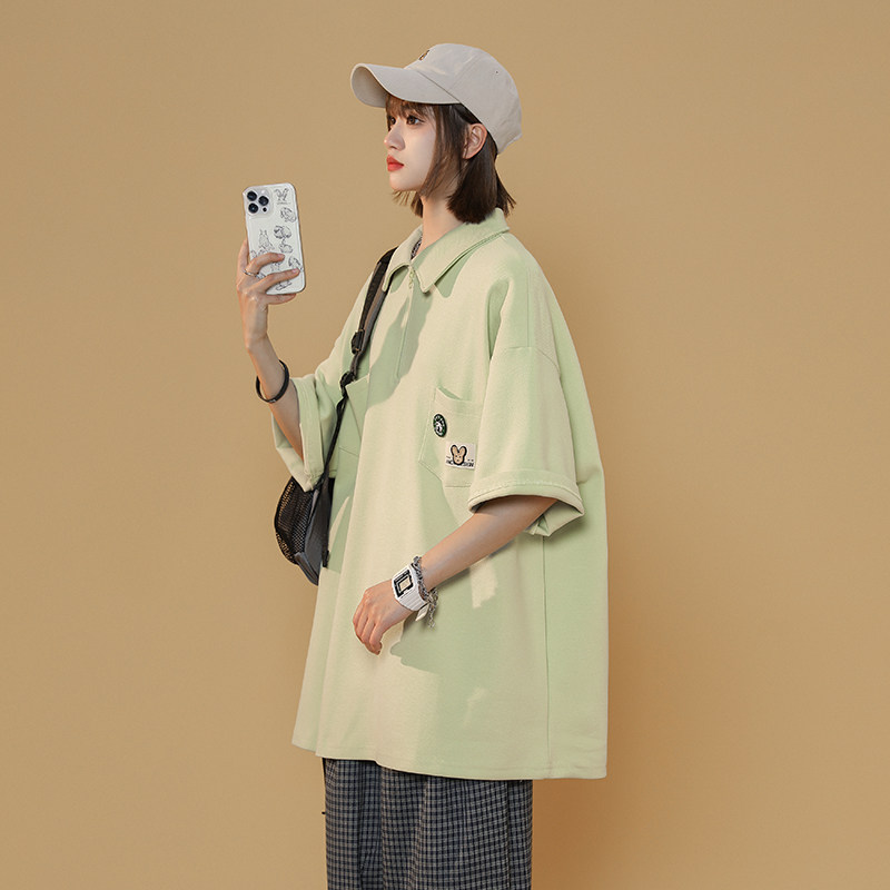 2024年夏季翻领小众半拉链设计感POLO衫短袖XZ416-PL101-P48图片
