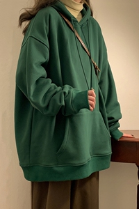 奶呼呼奶黄色卫衣男款冬季ins纯色秋衣服连帽美式复古hoodie内搭图片