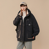 2023年美拉德色系工装多口袋连帽白鸭绒羽绒服XZ415-YR2006-P268，男装羽绒服，星座416