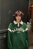 2024年春季新款拼色翻领美式套头卫衣XZ416-WY32-P65，男装卫衣，星座416