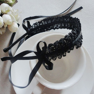 洛丽塔蝴蝶结发箍lolita蕾丝cosplay女仆萌哥特维多利加头箍发饰