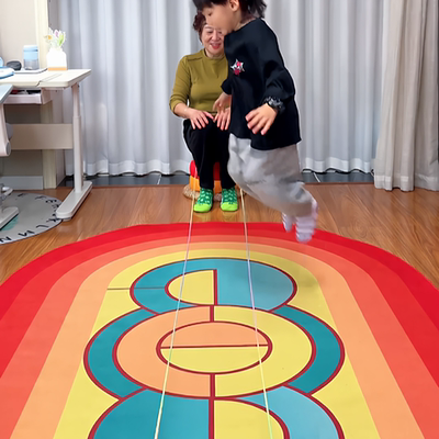 新款升级三代硅胶底彩虹跳绳减震隔音垫床边毯健身跳舞毯抖音同款