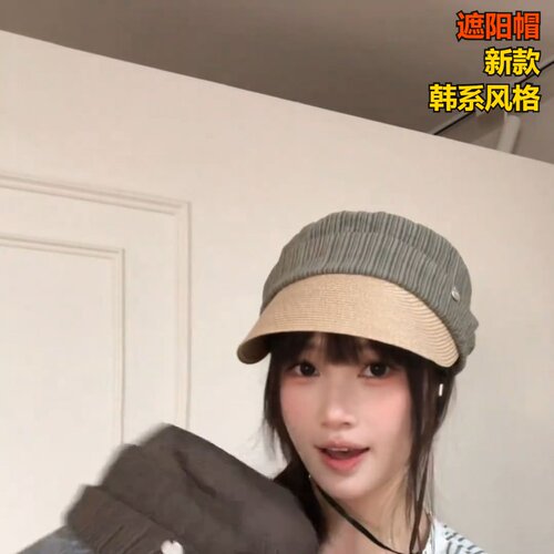 法式复古亚麻防晒鸭舌帽女夏季小