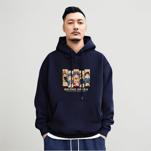 香港牌陈伟霆连帽套头卫衣男秋冬新款中国风重磅纯棉加绒复古外套