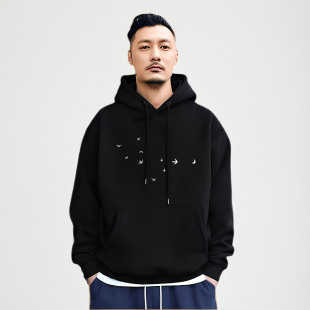 香港潮牌余文乐连帽卫衣男秋冬新款时尚潮流重磅纯棉大码休闲外套