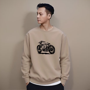 香港潮牌陈伟霆圆领卫衣男秋冬新款重磅纯棉复古休闲潮流印花外套