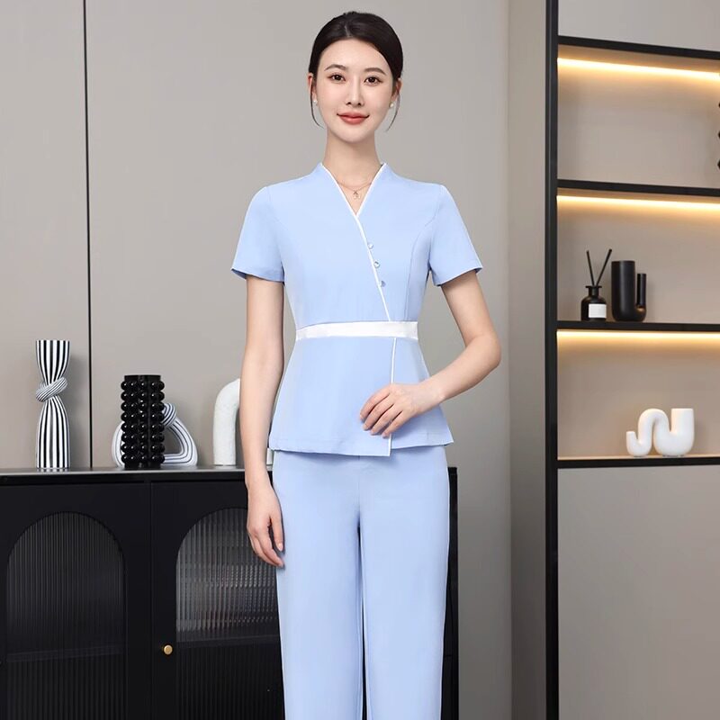 高级美容师工作服装女新款春夏足浴足疗会所按摩养生馆技师套装