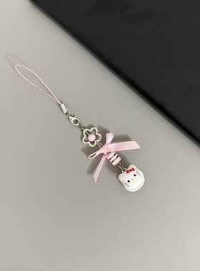 卡通少女粉可爱kt猫吊坠包包挂饰钥匙扣挂件手机壳耳机套挂链配饰