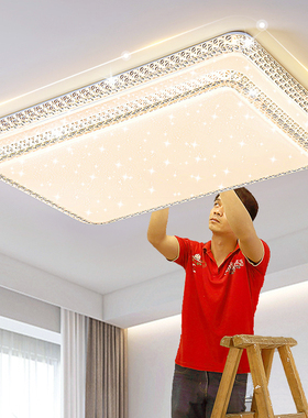 客厅灯2025年新款网红led吸顶灯长方形简约现代卧室灯圆形大厅灯