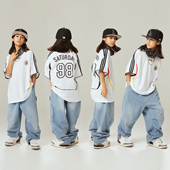 街舞儿童潮服嘻哈风炸街男童六一表演出服少儿hiphop短袖 T恤套装