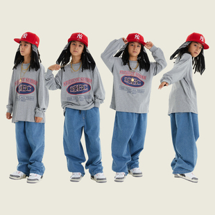 周六街舞儿童潮服潮酷男童宽松嘻哈套装 少儿演出服 hiphop炸街童装