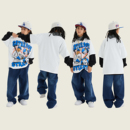 儿童嘻哈街舞演出服T恤套装 爵士潮服男童女童hiphop表演服装 夏季