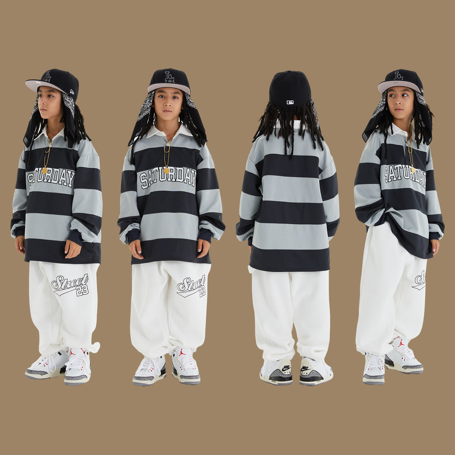 周六儿童演出服嘻哈男童街舞潮装女童套装少儿走秀潮牌酷炫服装