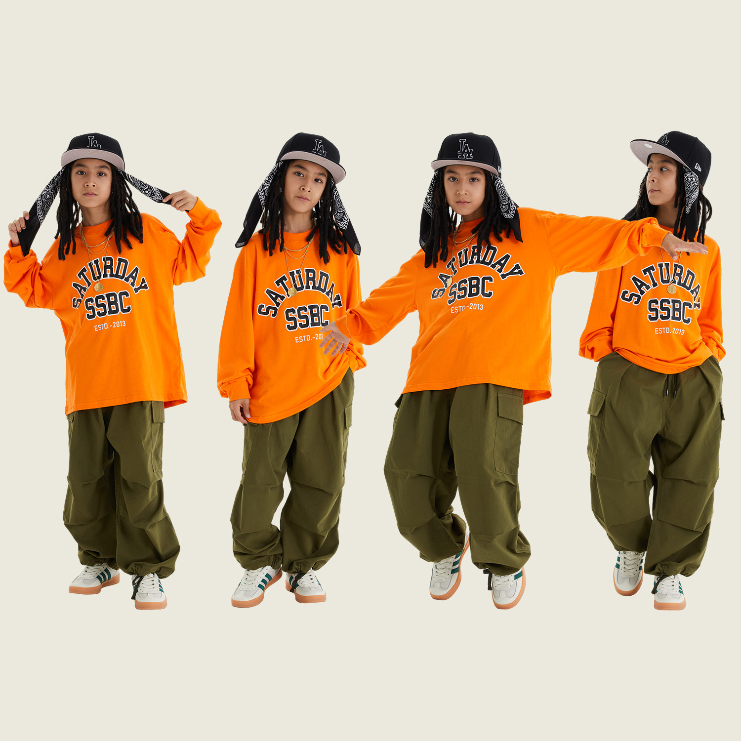 新款男童街舞嘻哈潮服jazz儿童爵士舞服装长袖潮流t恤演出服童装